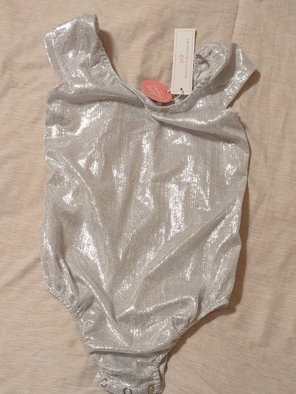 Sparkle Silver Girls' One-Piece Bodysuit by Bailey's Blossoms